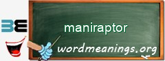 WordMeaning blackboard for maniraptor